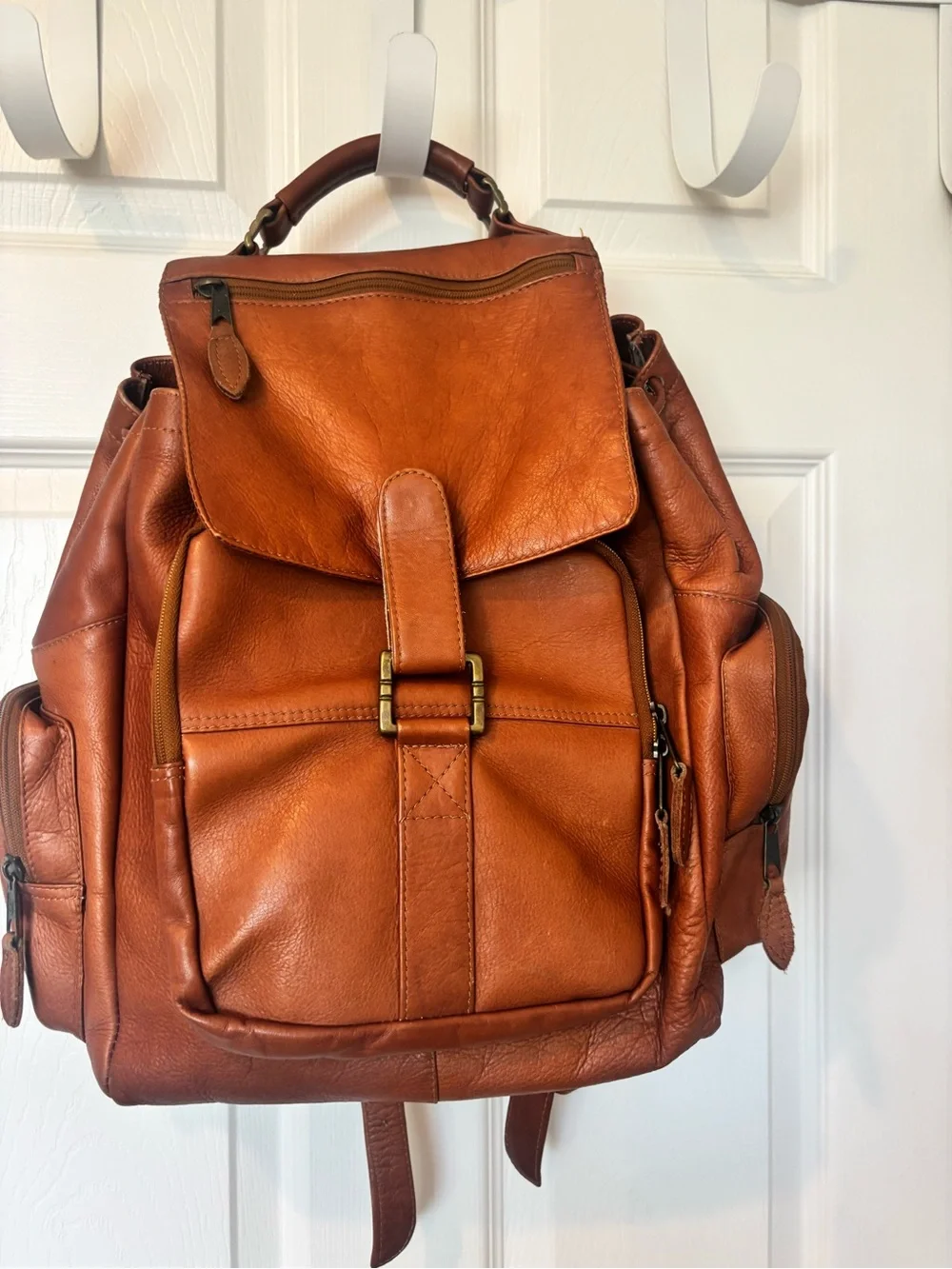 Leather Backpack - Tan Travel & Work Backpack